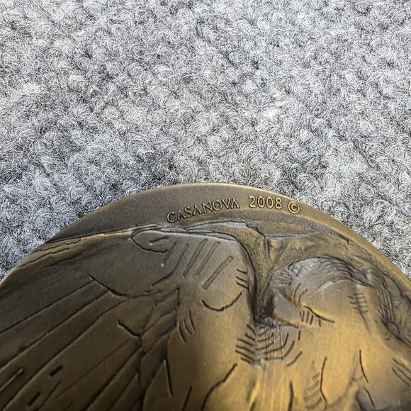 Brookgreen Gardens Medal Bronze Casanova 2008 Horseshoe Crab & Owl Medallion - Picture 3 of 4